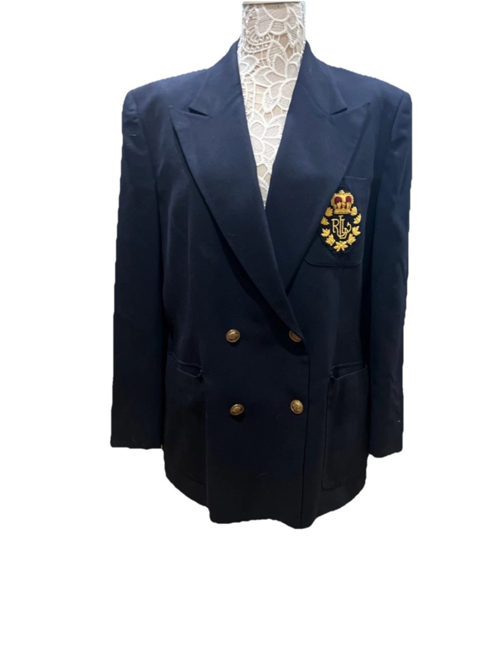Lauren Ralph Lauren Women’s Navy Crest Double-Breasted Blazer